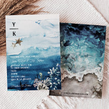 海素朴モノグラム結婚式招待状