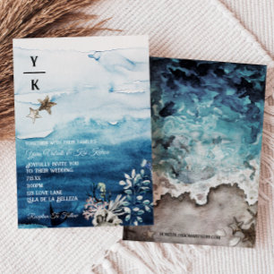 海素朴モノグラム結婚式招待状 招待状