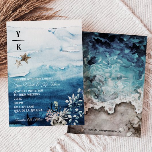 海素朴モノグラム結婚式招待状 招待状