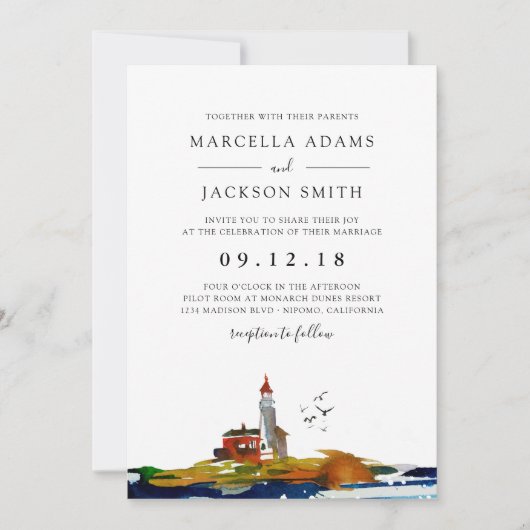 海結婚で 招待状 (正面)