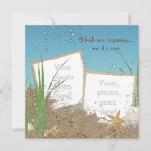 海結婚の写真の枠 招待状 (正面)