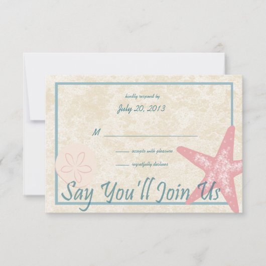 海結婚の反応による 出欠カード (正面)