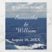 海結婚ウェーブ ワインラベル (シングルラベル)