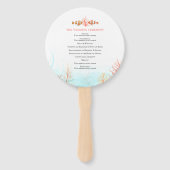 海結婚中芸術のサンゴと魚の水色 ハンドファン (裏面)