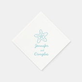 海結婚星アクアブルー白紙ナプキン スタンダードカクテルナプキン (角)