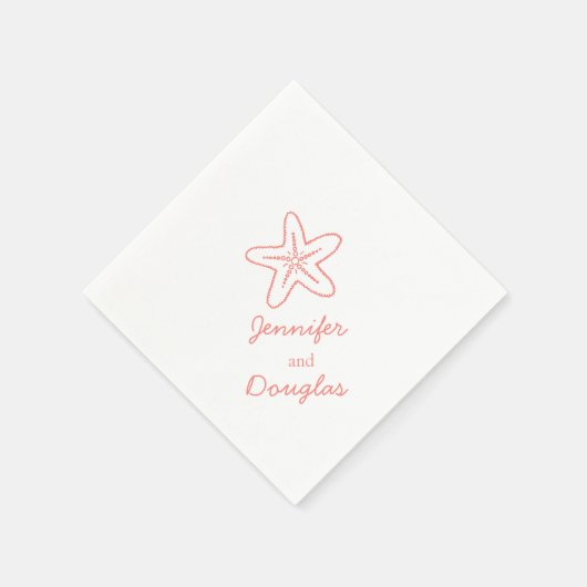 海結婚星コーラルピンク白紙ナプキン スタンダードカクテルナプキン (角)