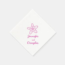 海結婚星ピンク白紙ナプキン スタンダードカクテルナプキン