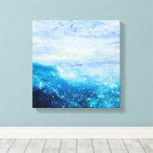 海絵画波の泡 キャンバスプリント (インサイチュ (ウッドフロア))