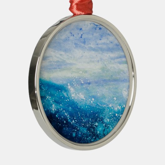 海絵画波の泡 メタルオーナメント (右)
