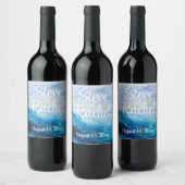 海絵画波の泡 ワインラベル (ボトル)