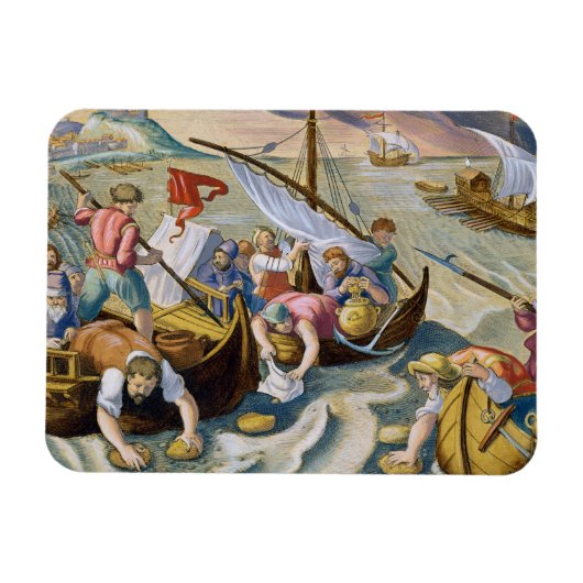 海綿を使ってナフサを表面から取り除く マグネット (横)