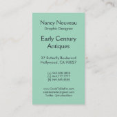 海緑の新しいの蝶 名刺 (裏面)