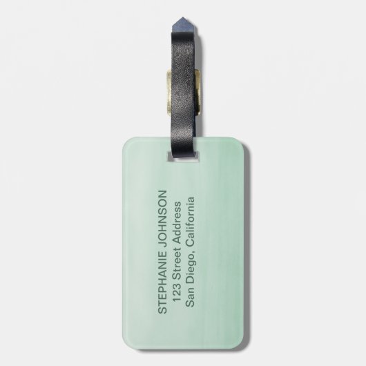 海緑の水彩かわいいサファリジャングル動物 ラゲッジタグ (裏面縦)