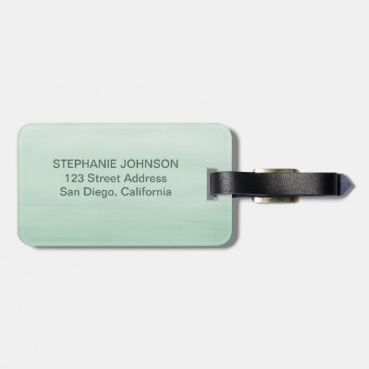 海緑の水彩かわいいサファリジャングル動物 ラゲッジタグ (裏面横)