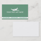 海緑の飛行機の記号の名刺 名刺 (正面/裏面)