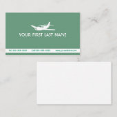 海緑の飛行機の記号の名刺 名刺 (正面/裏面)