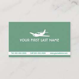 海緑の飛行機の記号の名刺 名刺