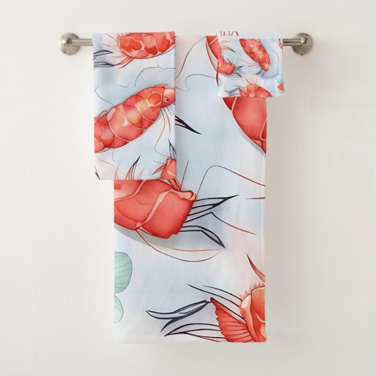 海老の水彩パターカラフルン バスタオルセット (インサイチュ)