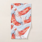 海老の水彩パターカラフルン バスタオルセット (ハンドタオル)