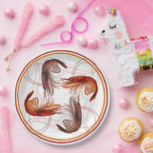 海老の長いアンテナエビ海産物 ペーパープレート (パーティー)