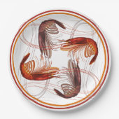 海老の長いアンテナエビ海産物 ペーパープレート (正面)