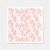 海老エビの海鮮パターン スタンダードカクテルナプキン (正面)