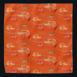 海老エビ海生活パターンオレンジバンダナ バンダナ<br><div class="desc">明るいピンクパターン（の模様が）あるがかった赤色の長いアンテナのバンダナを持つエビ。海の夏に最適な、衣服この海の生活のプリントの頭や包まれた犬の首のまわりにに。</div>