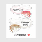 海老シェイプ教室勇気付けられる シール (シート)