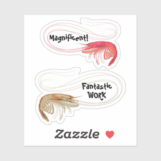 海老シェイプ教室勇気付けられる シール (シート)