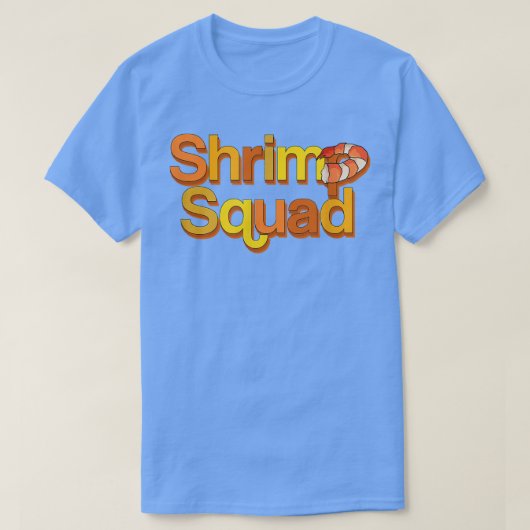 海老スクワッド食べズシーフードエビのシェフ Tシャツ (デザイン正面)