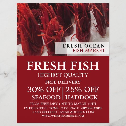 海老ディスプレイ，魚屋/妻，魚市場 チラシ (正面)