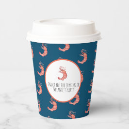 海老ハンドウォーター色シーフードカニ沸騰ブルー 紙コップ