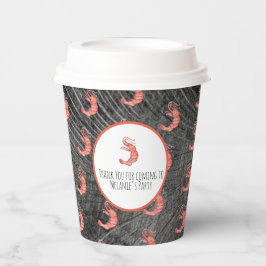 海老ハンドウォーター色シーフードカニ沸騰素朴 紙コップ