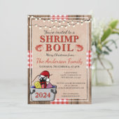 海老ボイルシーフ素朴ィードクリスマスホリデーパーティー 招待状 (スタンド正面)