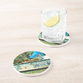 海老ボートのジョンが抽象芸術印象主義を描いた コースター (側面)