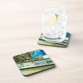 海老ボートのジョンが抽象芸術印象主義を描いた コースター (右側)