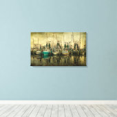 海老ボートのラインナップ キャンバスプリント (インサイチュ (ウッドフロア))