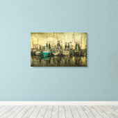 海老ボートのラインナップ キャンバスプリント (インサイチュ (ウッドフロア))