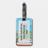 海老ボートドッキング抽象芸術印象主義 ラゲッジタグ (裏面縦)