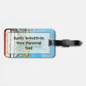 海老ボートドッキング抽象芸術印象主義 ラゲッジタグ (裏面横)