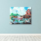 海老ボート キャンバスプリント (インサイチュ (ウッドフロア))