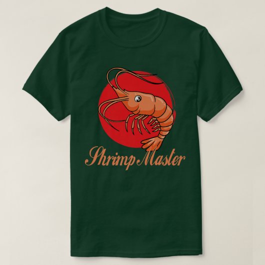 海老マスター食べの海産物エビTシャツ Tシャツ (デザイン正面)