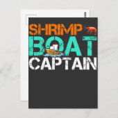 海老舟(えび)の船長おもしろい,海の幸を舟で送る贈り物 ポストカード (正面/裏面)