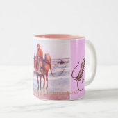 海老魚釣り乗馬 ツートーンマグカップ (正面右)