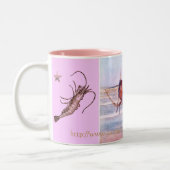 海老魚釣り乗馬 ツートーンマグカップ (左)