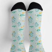 海聞、地球の日、海の動物へ ソックス (上部)