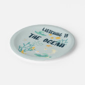 海聞、地球の日、海の動物へ ペーパープレート (アングル)