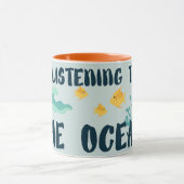 海聞、地球の日、海の動物へ マグカップ (中央)