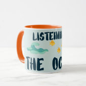 海聞、地球の日、海の動物へ マグカップ (正面左)