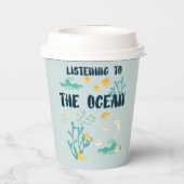 海聞、地球の日、海の動物へ 紙コップ (裏面)